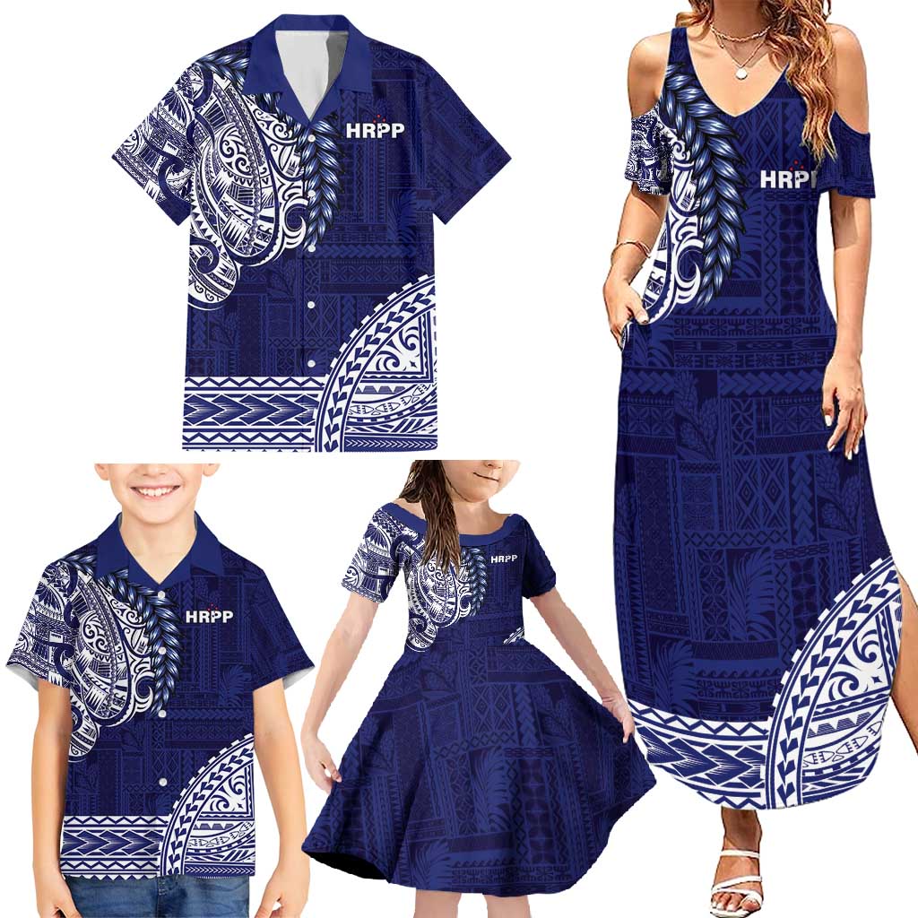 Samoa HRPP Family Matching Summer Maxi Dress and Hawaiian Shirt Samoan Motif Patterns - Polynesian Pride
