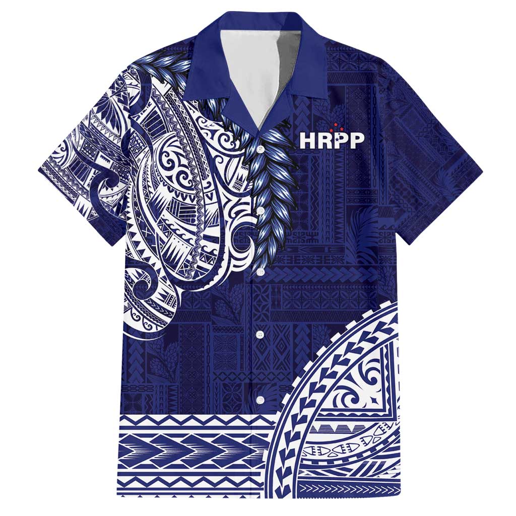 Samoa HRPP Hawaiian Shirt Samoan Motif Patterns LT9 Blue - Polynesian Pride