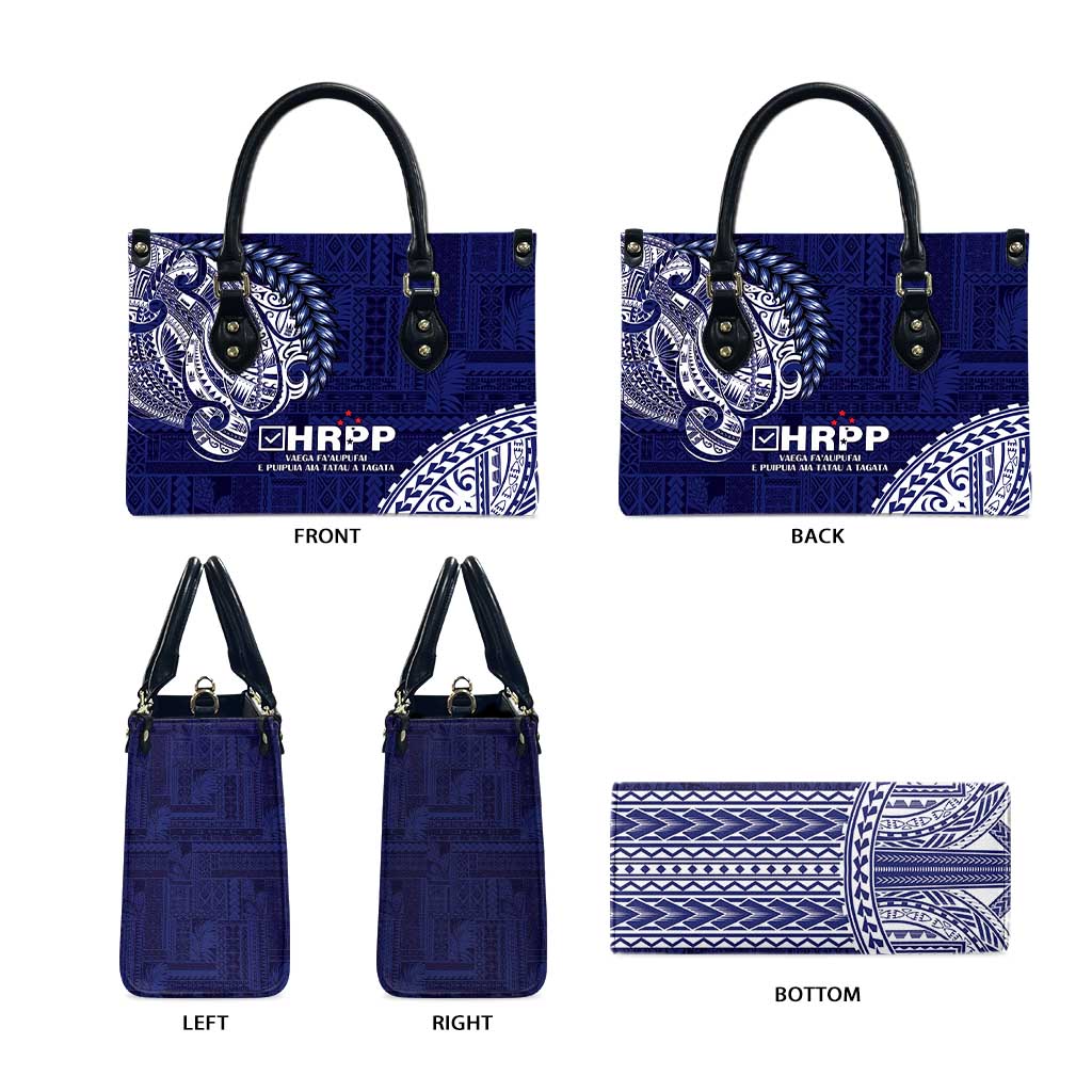 Samoa HRPP Leather Bag Samoan Motif Patterns - Polynesian Pride