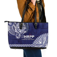 Samoa HRPP Leather Tote Bag Samoan Motif Patterns - Polynesian Pride