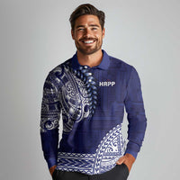Samoa HRPP Long Sleeve Polo Shirt Samoan Motif Patterns LT9 - Polynesian Pride