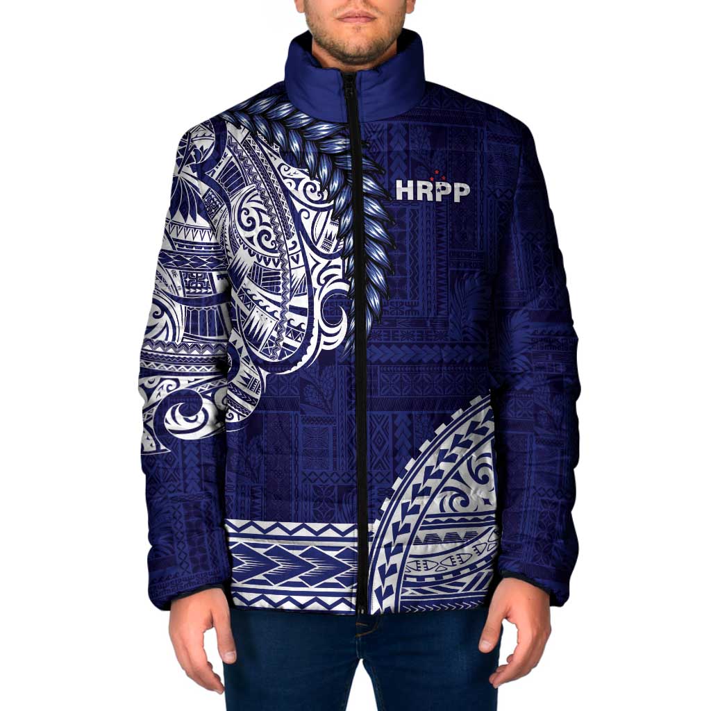 Samoa HRPP Padded Jacket Samoan Motif Patterns LT9 Men Blue - Polynesian Pride