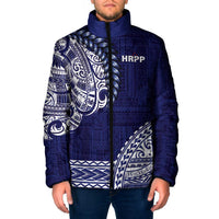 Samoa HRPP Padded Jacket Samoan Motif Patterns LT9 Men Blue - Polynesian Pride
