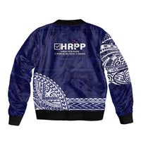 Samoa HRPP Sleeve Zip Bomber Jacket Samoan Motif Patterns - Polynesian Pride