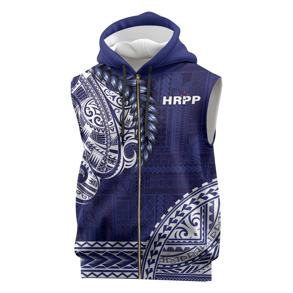 Samoa HRPP Sleeveless Zip Hoodie Samoan Motif Patterns - Polynesian Pride