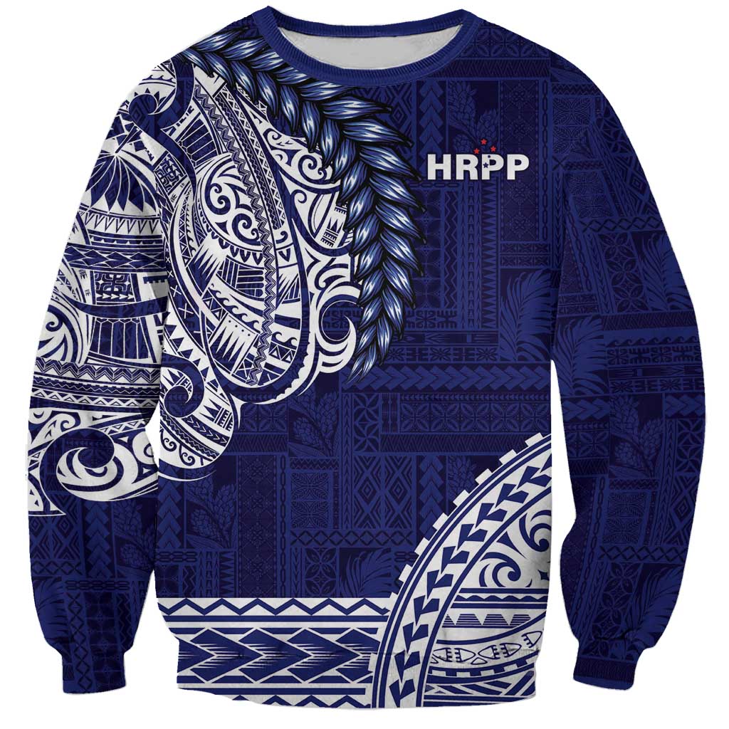 Samoa HRPP Sweatshirt Samoan Motif Patterns LT9 Unisex Blue - Polynesian Pride