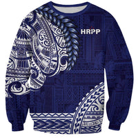Samoa HRPP Sweatshirt Samoan Motif Patterns LT9 Unisex Blue - Polynesian Pride