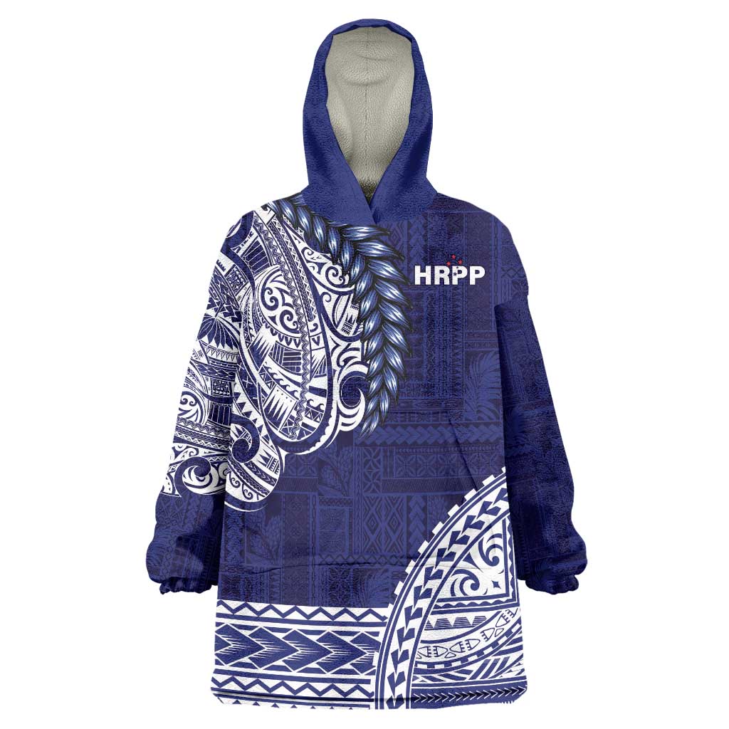 Samoa HRPP Wearable Blanket Hoodie Samoan Motif Patterns LT9 One Size Blue - Polynesian Pride