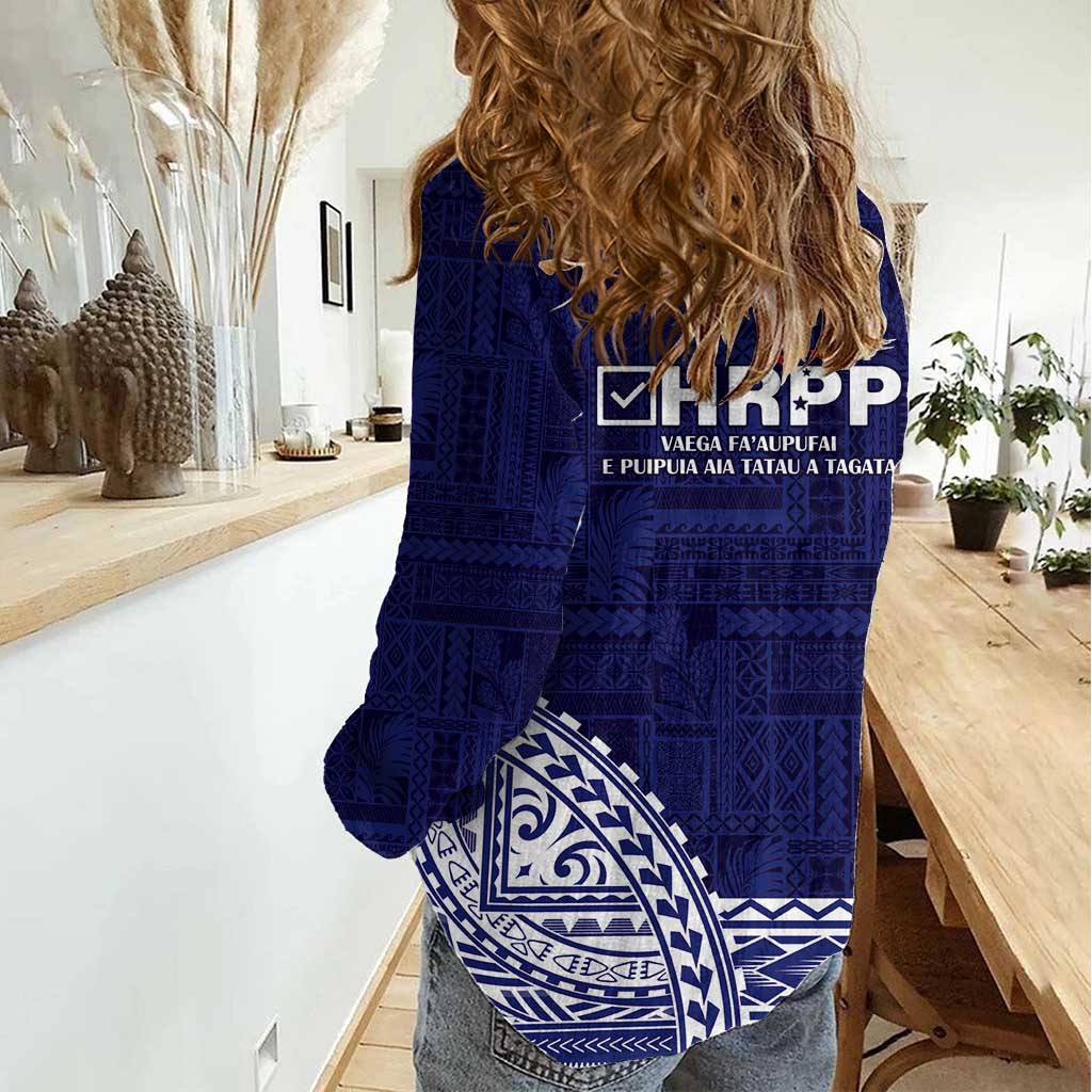Samoa HRPP Women Casual Shirt Samoan Motif Patterns - Polynesian Pride