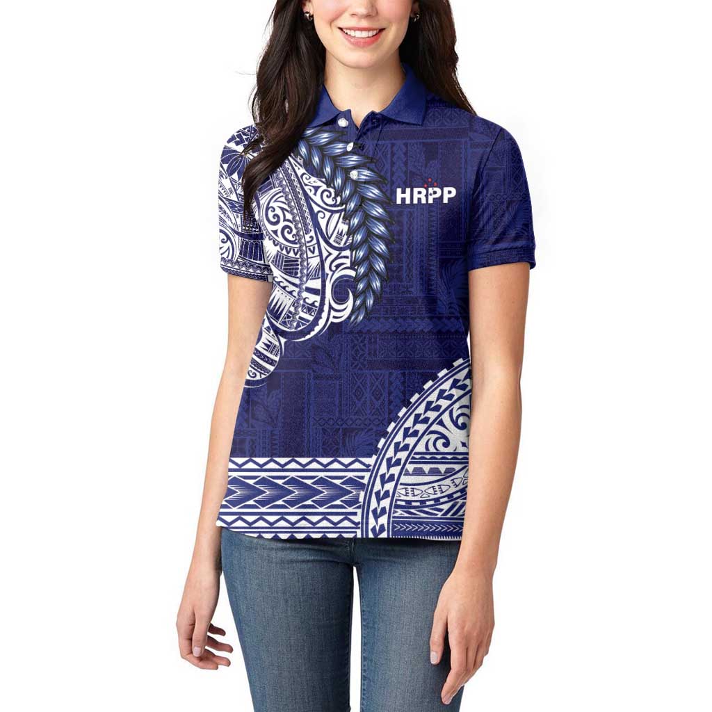 Samoa HRPP Women Polo Shirt Samoan Motif Patterns - Polynesian Pride