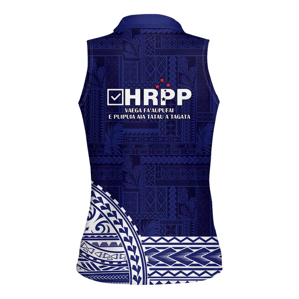 Samoa HRPP Women Sleeveless Polo Shirt Samoan Motif Patterns LT9 - Polynesian Pride