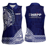 Samoa HRPP Women Sleeveless Polo Shirt Samoan Motif Patterns LT9 - Polynesian Pride