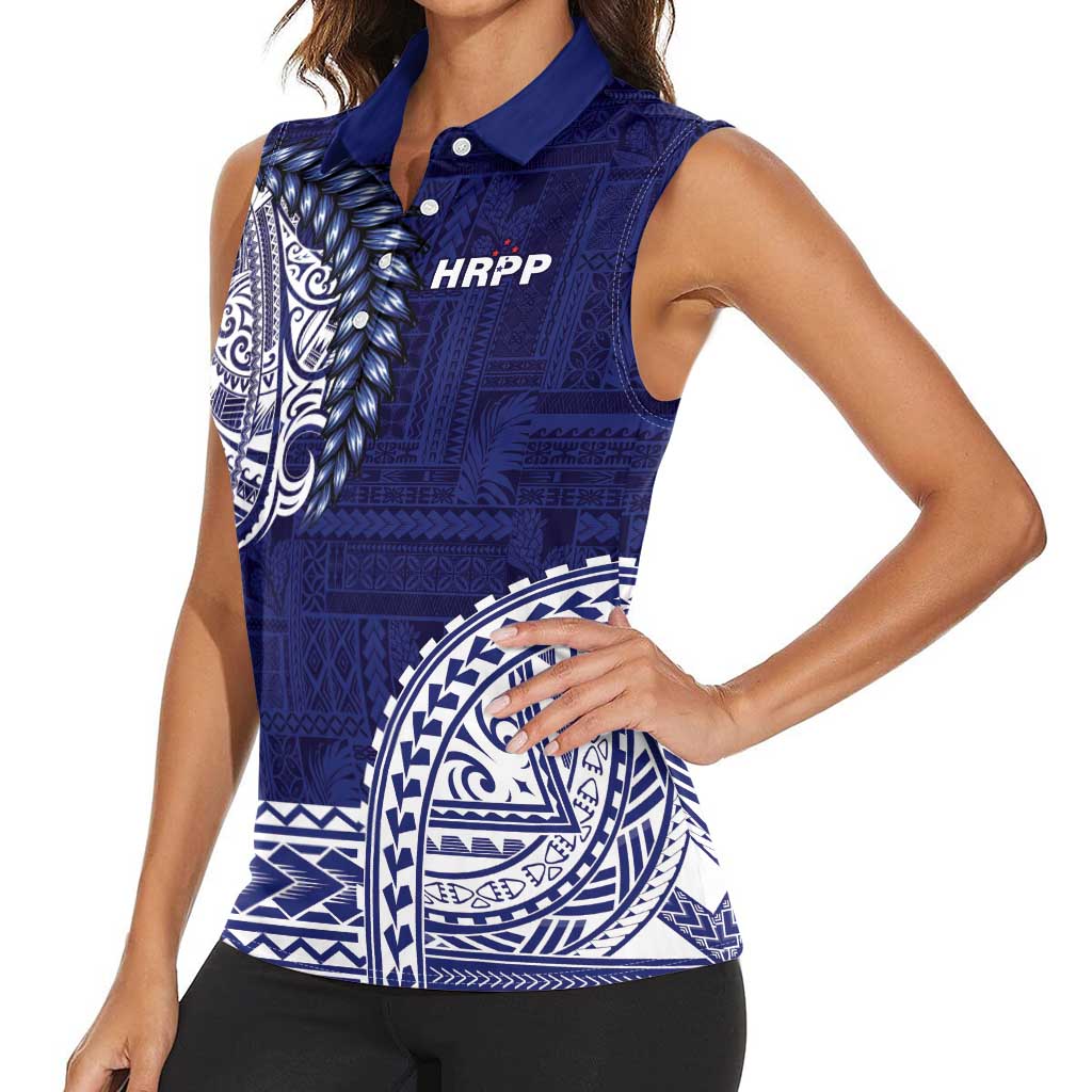 Samoa HRPP Women Sleeveless Polo Shirt Samoan Motif Patterns LT9 - Polynesian Pride