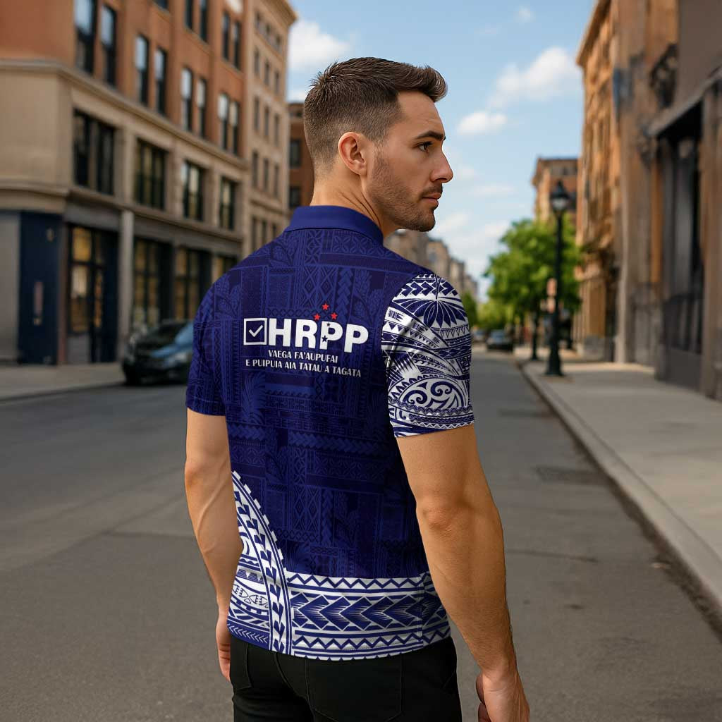 Samoa HRPP Zipper Polo Shirt Samoan Motif Patterns LT9 - Polynesian Pride