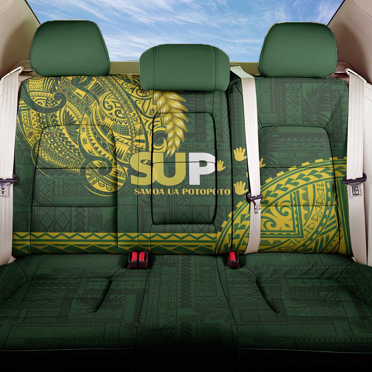 Samoa SUP Back Car Seat Cover Samoan Motif Patterns - Polynesian Pride