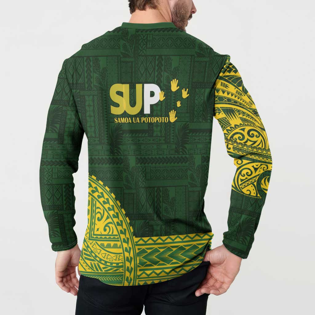 Samoa SUP Button Sweatshirt Samoan Motif Patterns LT9 - Polynesian Pride