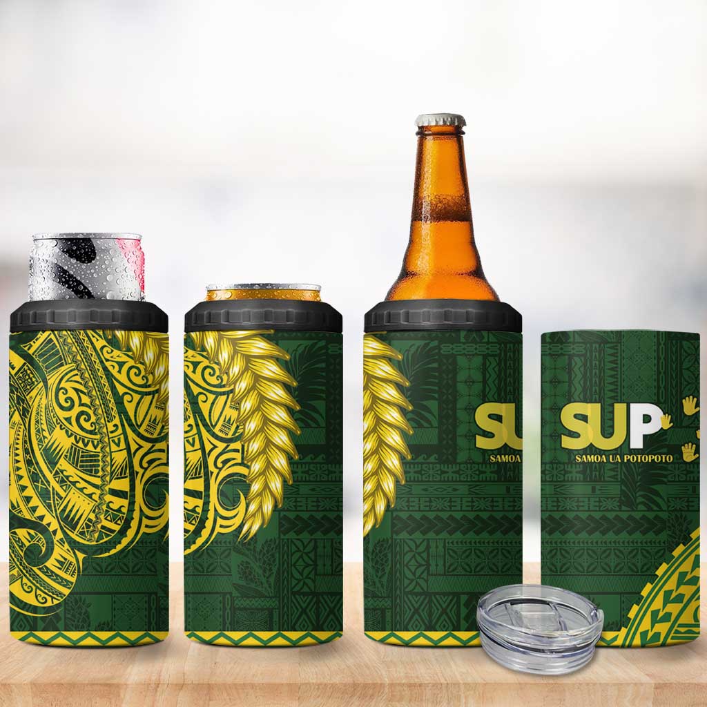 Samoa SUP 4 in 1 Can Cooler Tumbler Samoan Motif Patterns LT9 - Polynesian Pride
