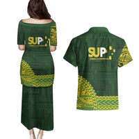 Samoa SUP Couples Matching Puletasi and Hawaiian Shirt Samoan Motif Patterns LT9 - Polynesian Pride