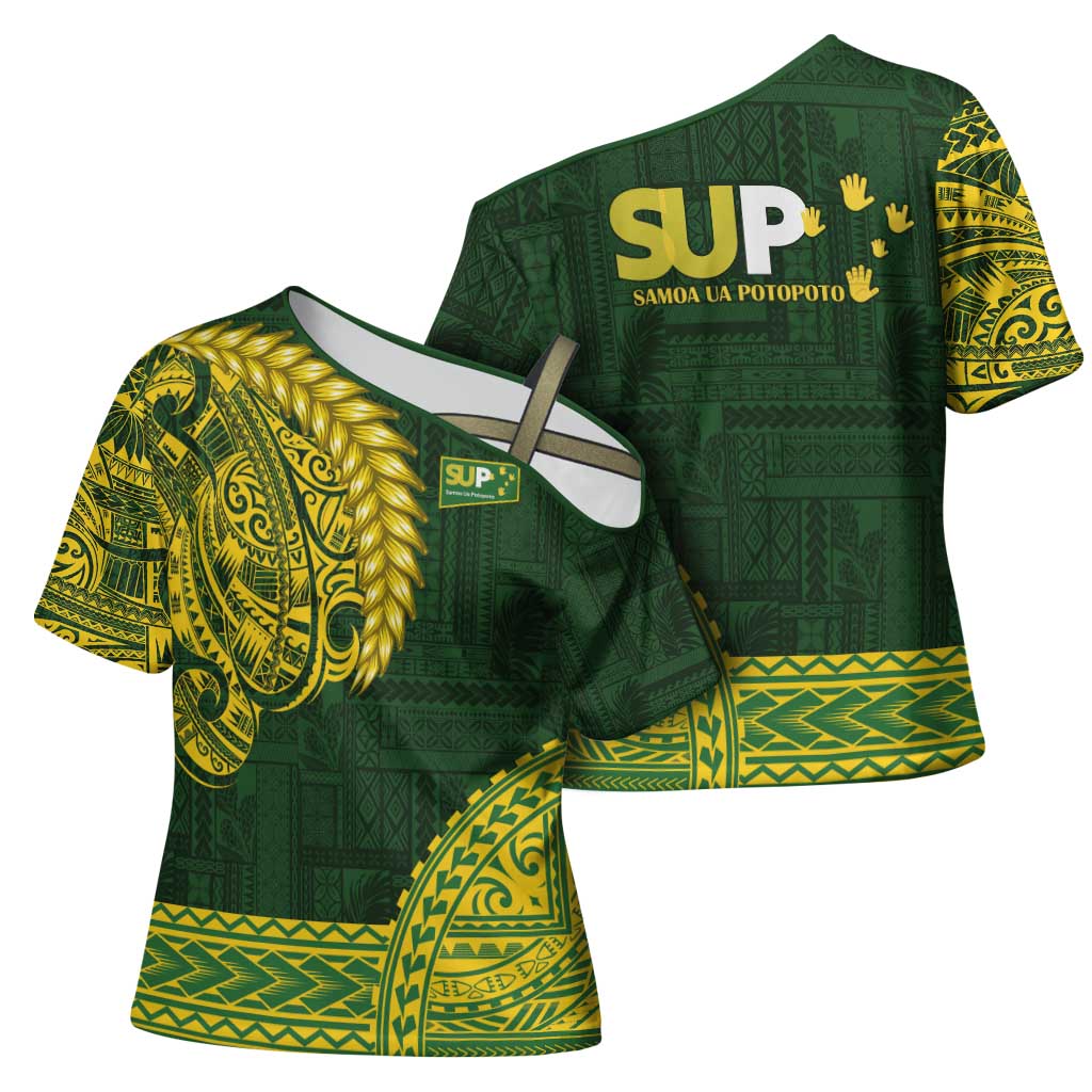 Samoa SUP Cross Shoulder Shirt Samoan Motif Patterns LT9 - Polynesian Pride