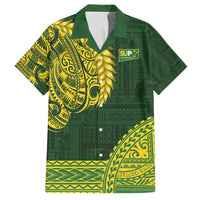 Samoa SUP Family Matching Off Shoulder Maxi Dress and Hawaiian Shirt Samoan Motif Patterns - Polynesian Pride