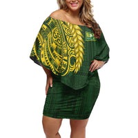 Samoa SUP Family Matching Off Shoulder Short Dress and Hawaiian Shirt Samoan Motif Patterns - Polynesian Pride