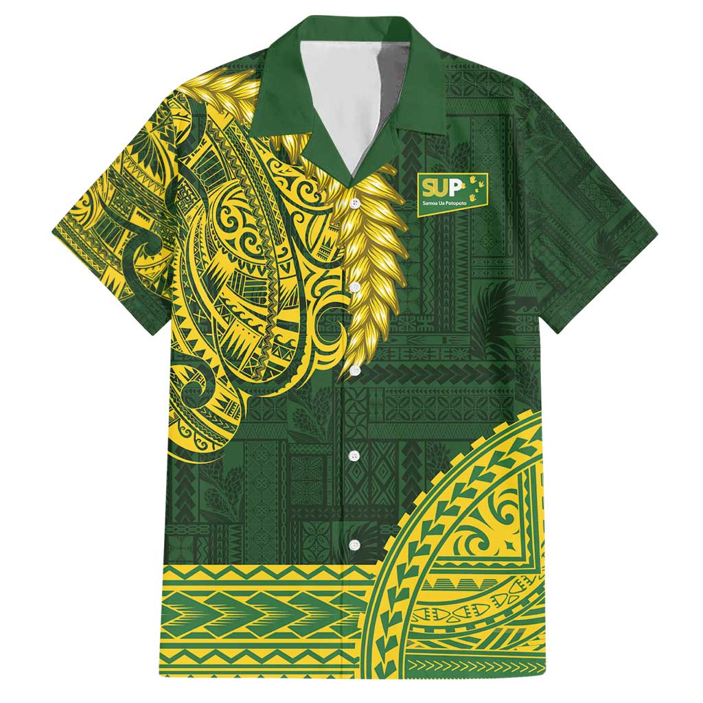 Samoa SUP Hawaiian Shirt Samoan Motif Patterns LT9 Green - Polynesian Pride
