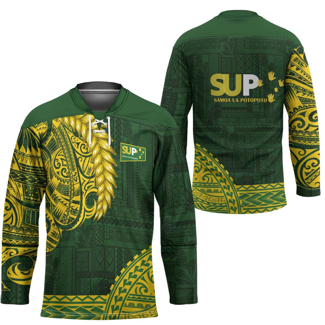 Samoa SUP Hockey Jersey Samoan Motif Patterns LT9 - Polynesian Pride