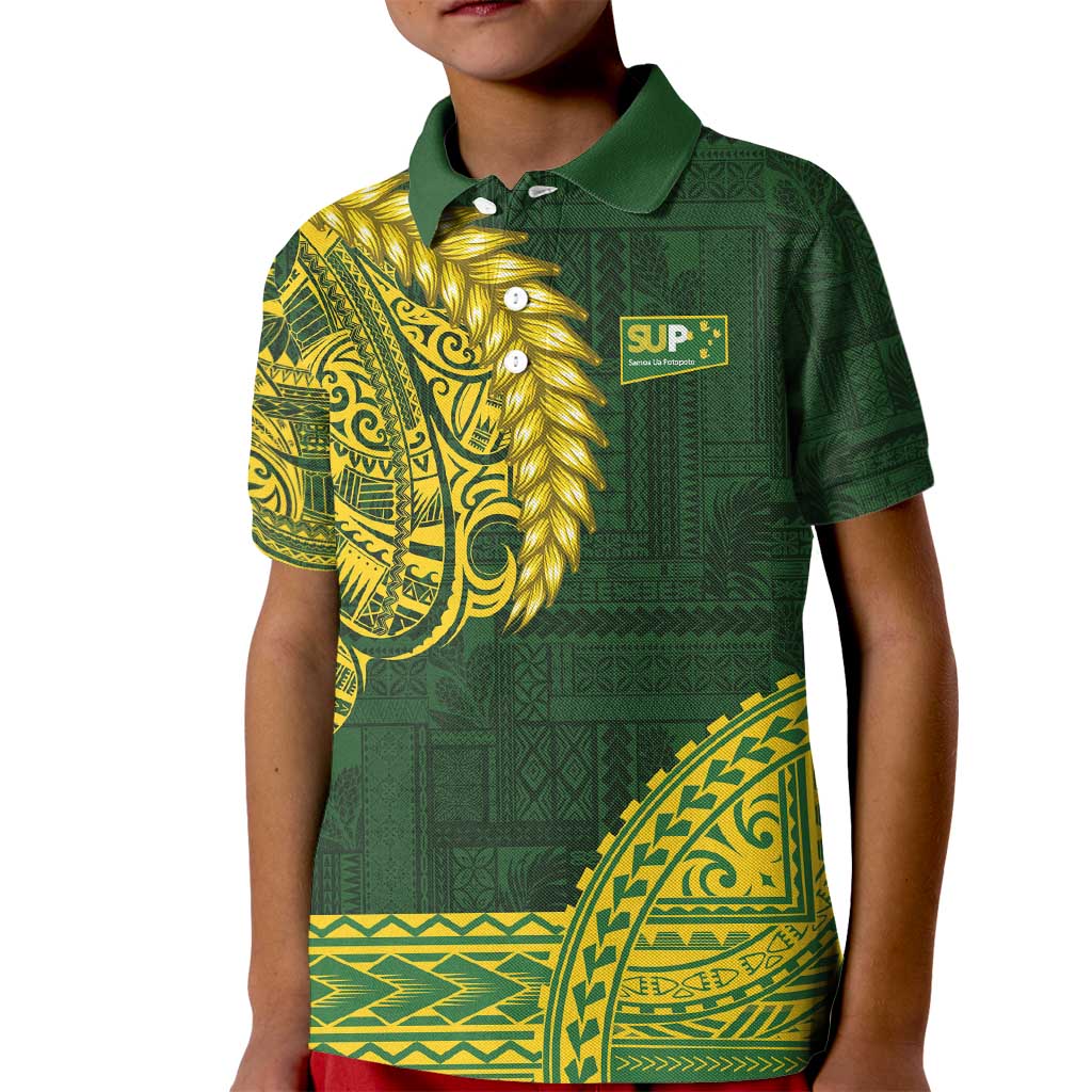 Samoa SUP Kid Polo Shirt Samoan Motif Patterns - Polynesian Pride