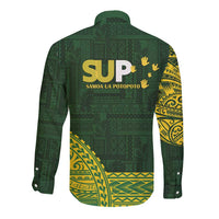 Samoa SUP Long Sleeve Button Shirt Samoan Motif Patterns LT9 - Polynesian Pride