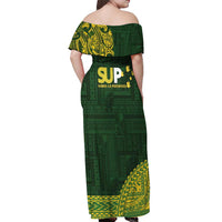 Samoa SUP Off Shoulder Maxi Dress Samoan Motif Patterns - Polynesian Pride