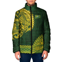 Samoa SUP Padded Jacket Samoan Motif Patterns LT9 Men Green - Polynesian Pride
