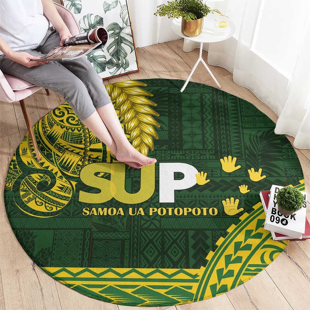 Samoa SUP Round Carpet Samoan Motif Patterns - Polynesian Pride