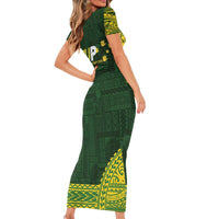 Samoa SUP Short Sleeve Bodycon Dress Samoan Motif Patterns - Polynesian Pride