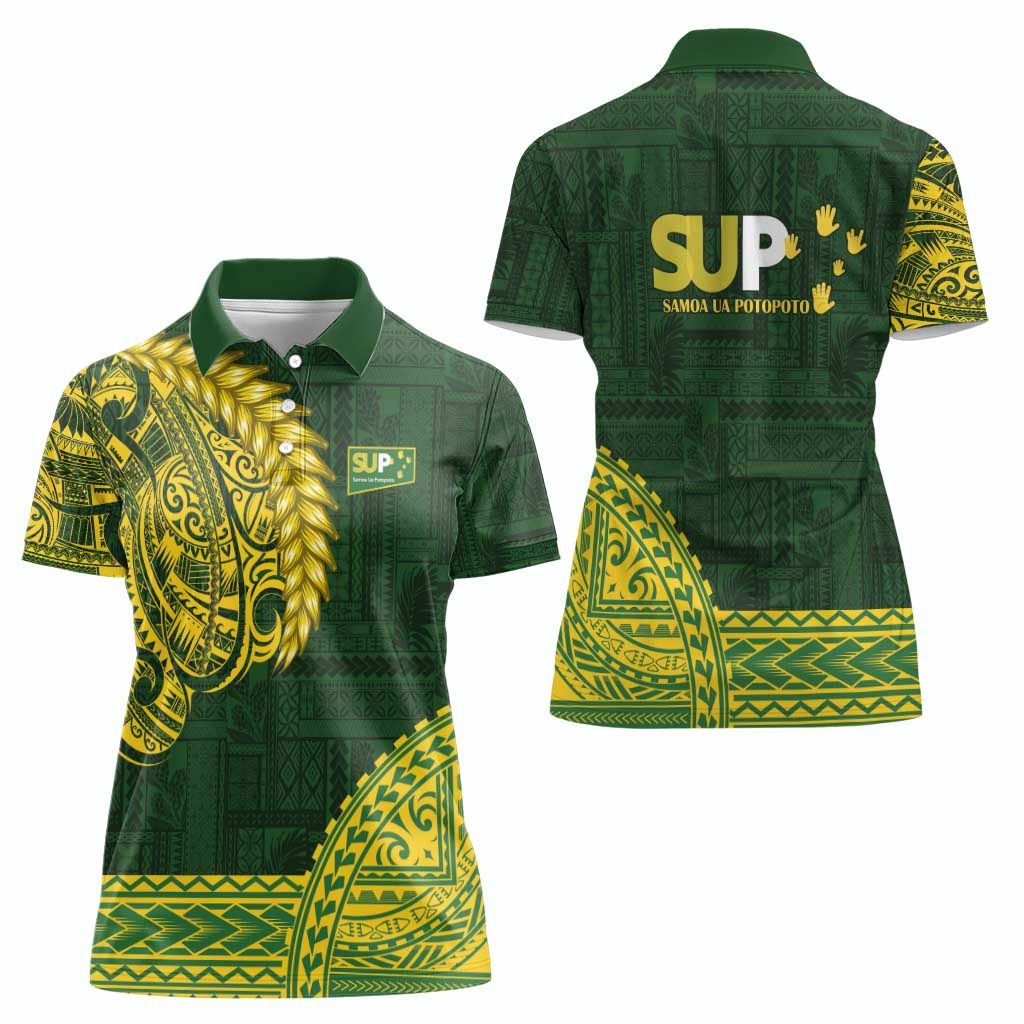 Samoa SUP Women Polo Shirt Samoan Motif Patterns - Polynesian Pride