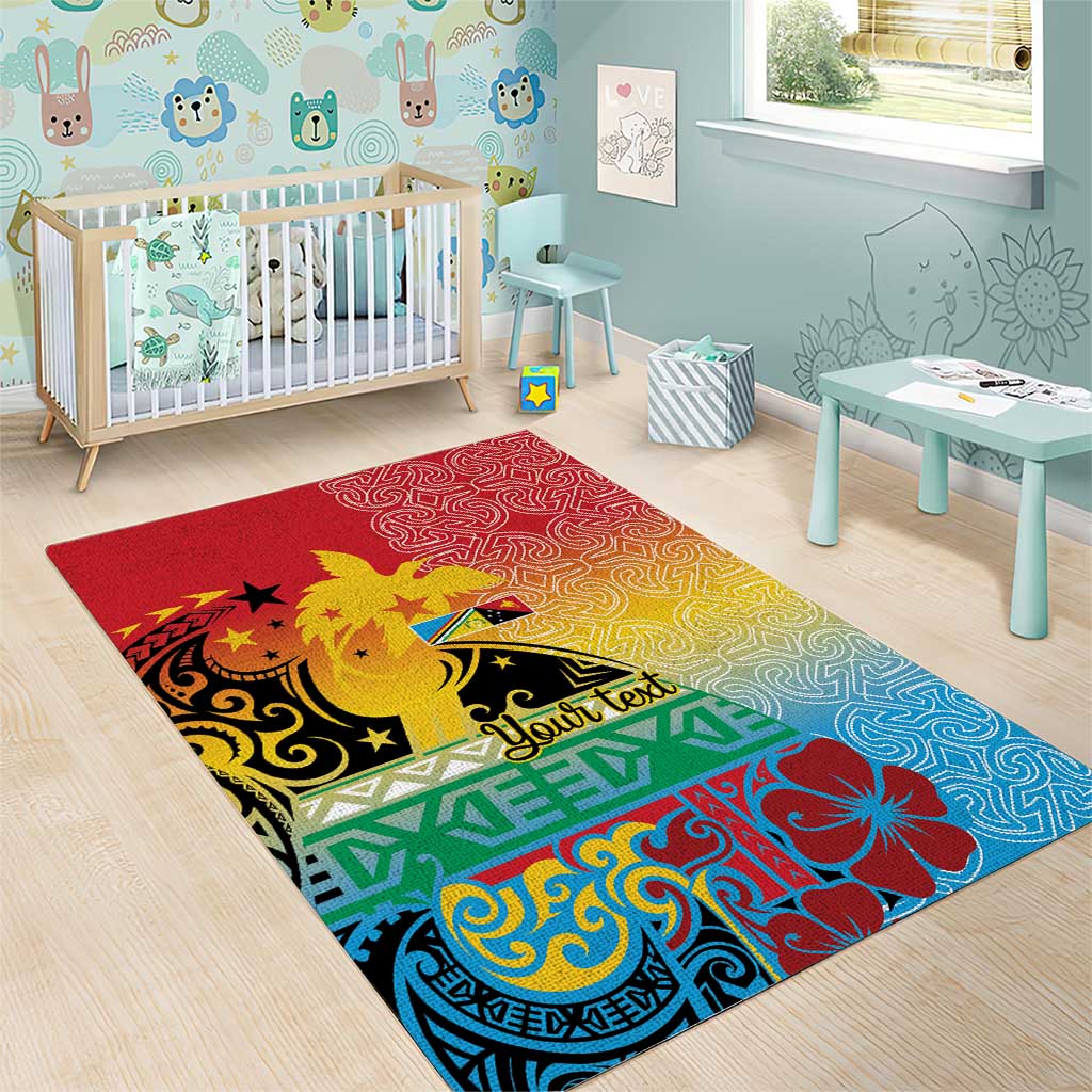 Personalised Torba PNG Day Area Rug Oro Tapa Pattern - Polynesian Pride
