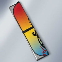 Personalised Torba PNG Day Auto Sun Shade Oro Tapa Pattern - Polynesian Pride