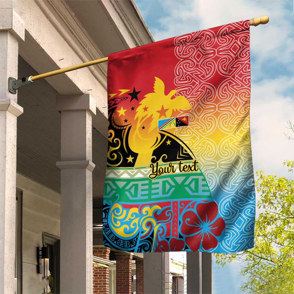 Personalised Torba PNG Day Garden Flag Oro Tapa Pattern - Polynesian Pride