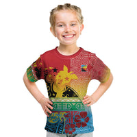 Personalised Torba PNG Day Kid T Shirt Oro Tapa Pattern - Polynesian Pride