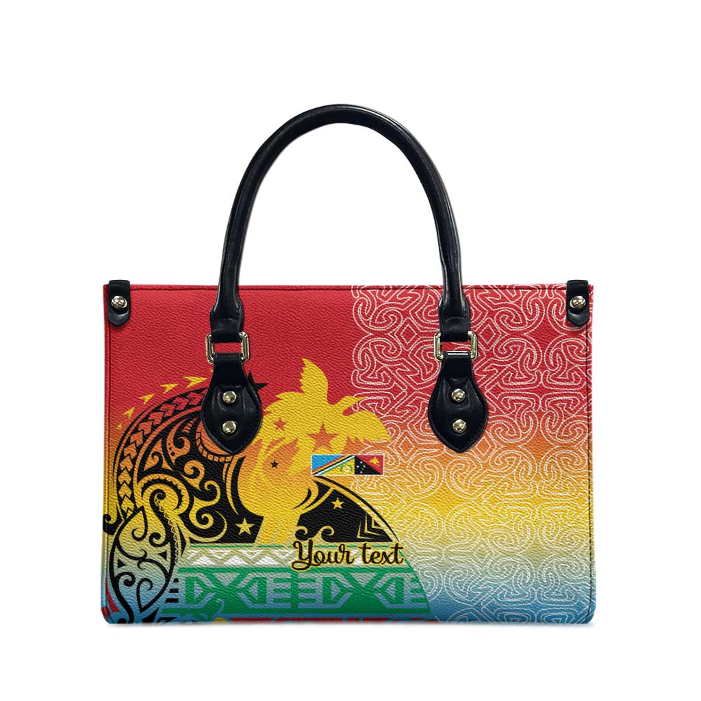 Personalised Torba PNG Day Leather Bag Oro Tapa Pattern - Polynesian Pride