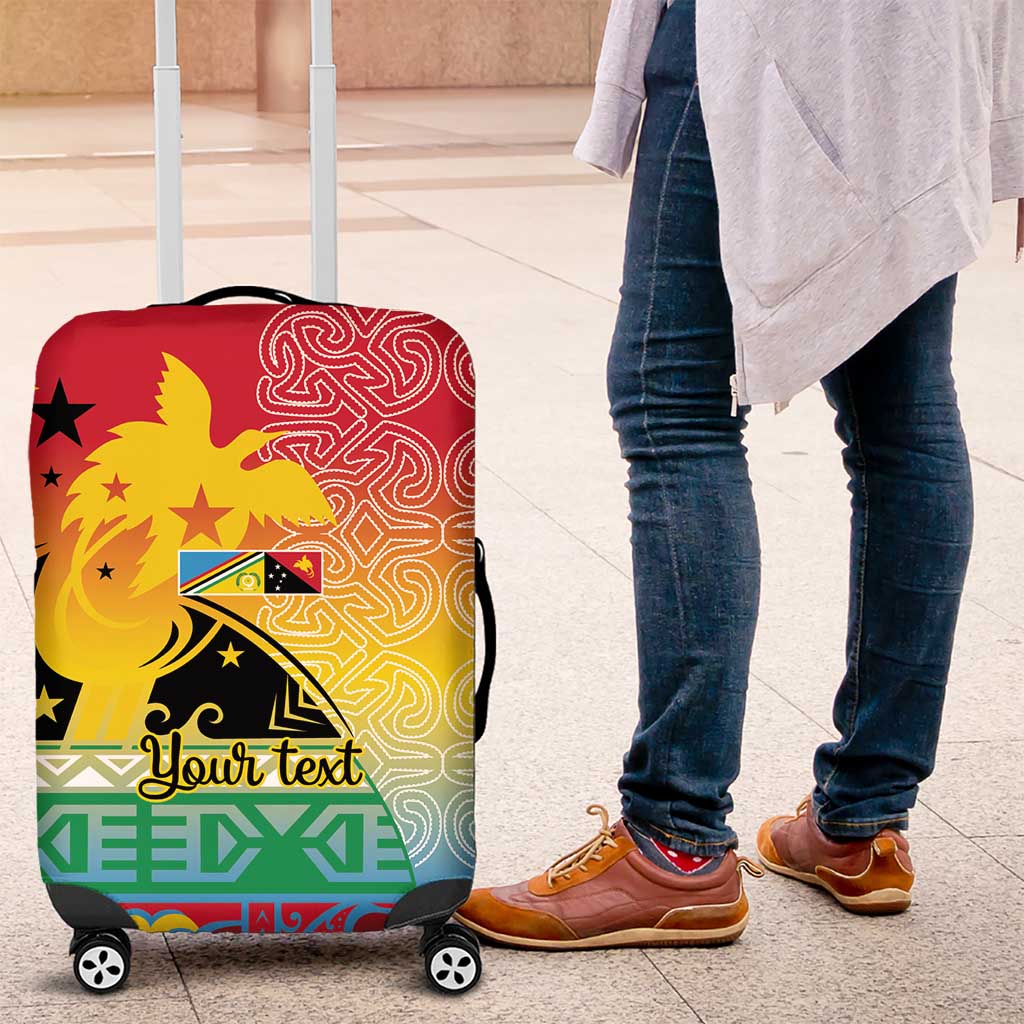 Personalised Torba PNG Day Luggage Cover Oro Tapa Pattern - Polynesian Pride