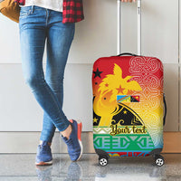 Personalised Torba PNG Day Luggage Cover Oro Tapa Pattern - Polynesian Pride