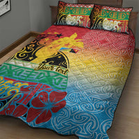 Personalised Torba PNG Day Quilt Bed Set Oro Tapa Pattern - Polynesian Pride