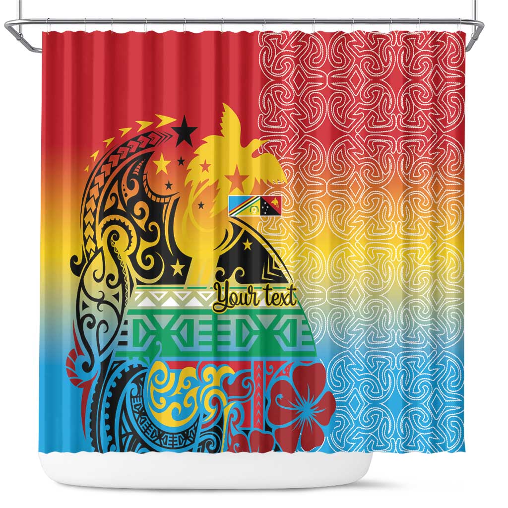 Personalised Torba PNG Day Shower Curtain Oro Tapa Pattern - Polynesian Pride