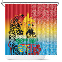 Personalised Torba PNG Day Shower Curtain Oro Tapa Pattern - Polynesian Pride