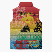 Personalised Torba PNG Day Sleeveless Puffer Jacket Oro Tapa Pattern - Polynesian Pride