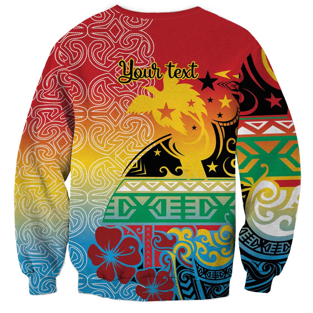 Personalised Torba PNG Day Sweatshirt Oro Tapa Pattern - Polynesian Pride