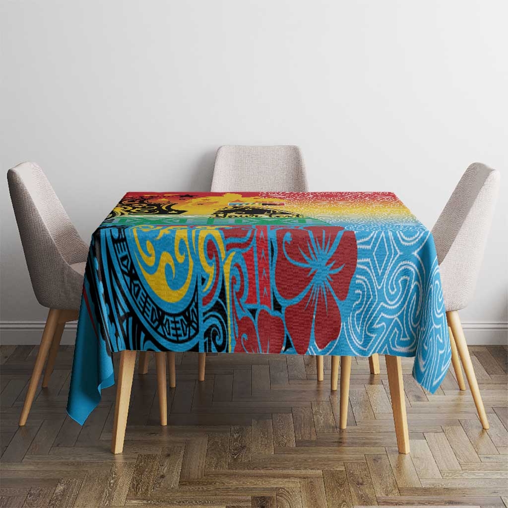 Personalised Torba PNG Day Tablecloth Oro Tapa Pattern - Polynesian Pride