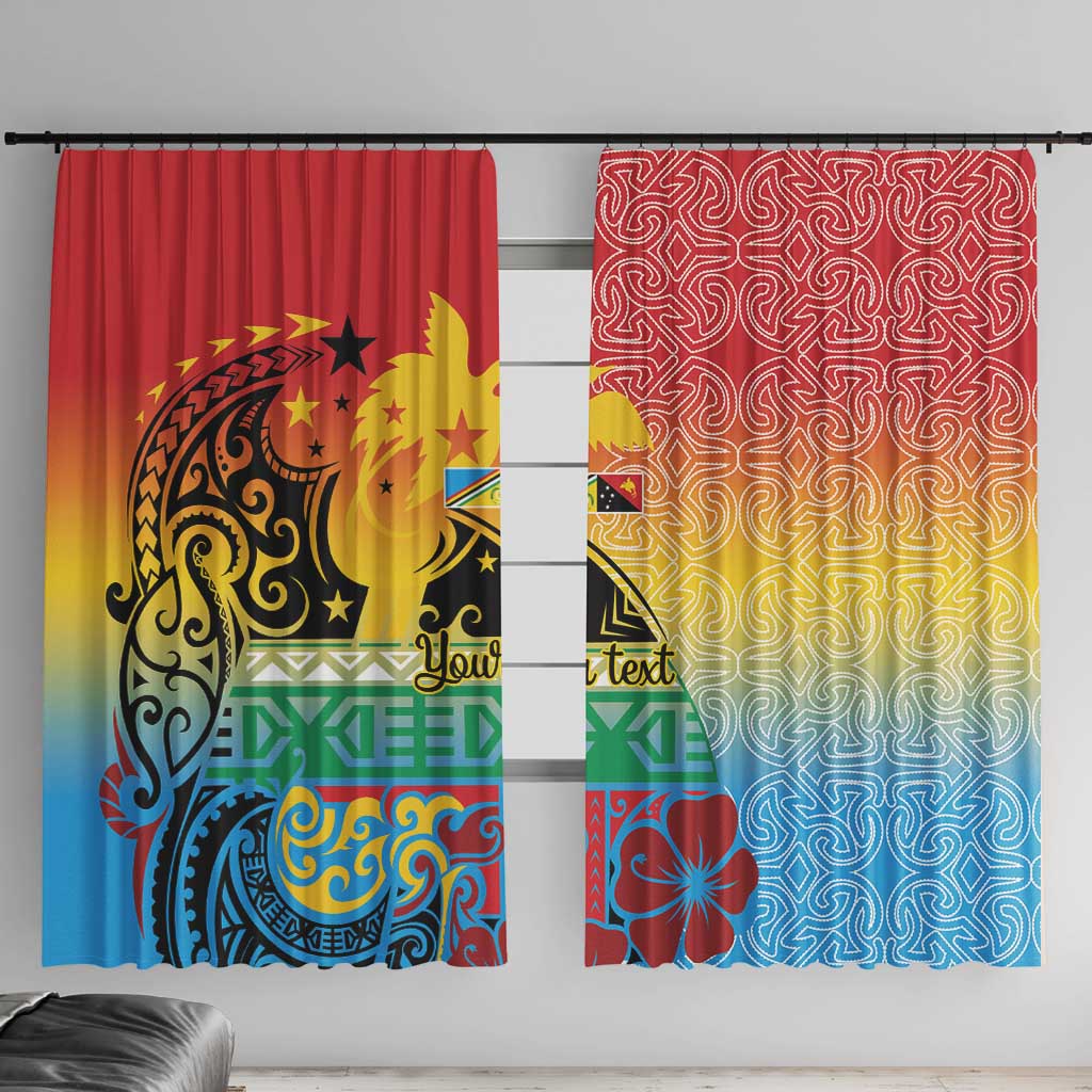 Personalised Torba PNG Day Window Curtain Oro Tapa Pattern - Polynesian Pride