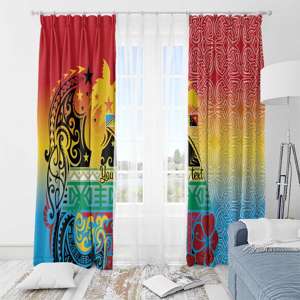 Personalised Torba PNG Day Window Curtain Oro Tapa Pattern - Polynesian Pride