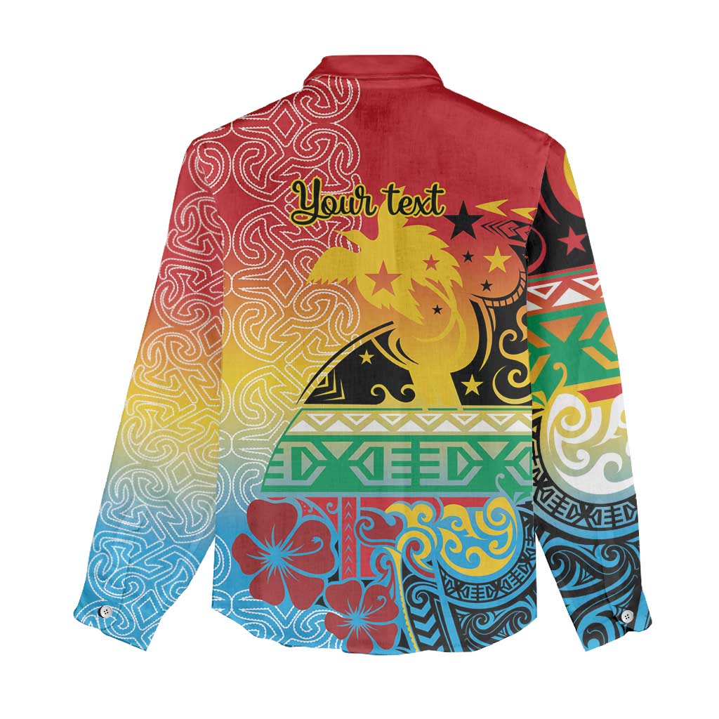 Personalised Torba PNG Day Women Casual Shirt Oro Tapa Pattern - Polynesian Pride